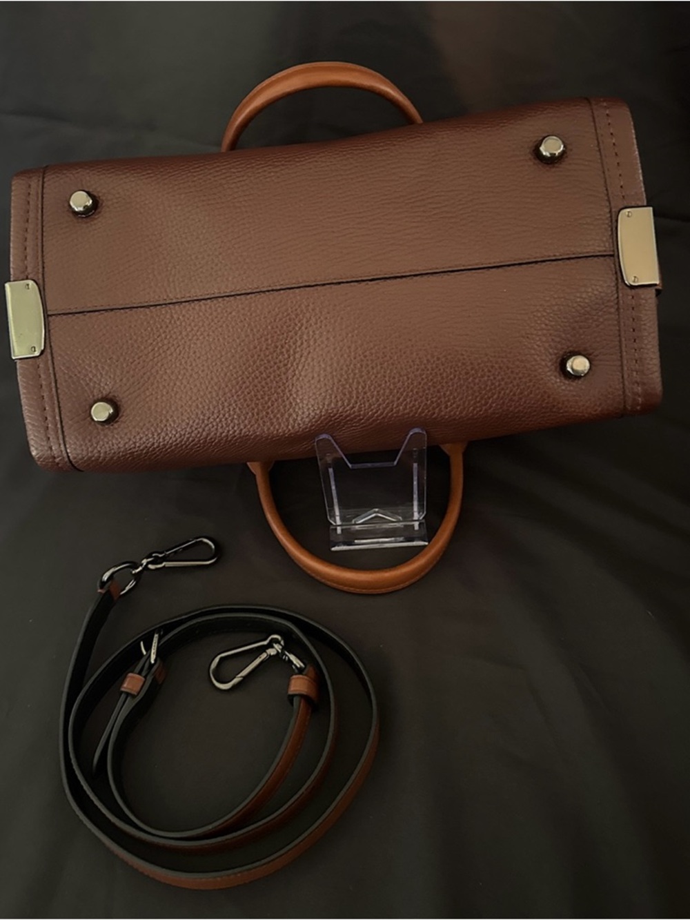 Coach Swagger Satchel Colorblock Mahogany & Ginger Pebbled Leather - Picture 10 of 13